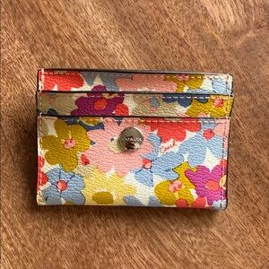 Coach Multicolor Floral Card Holder